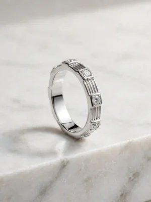 法式復古羅馬柱線戒--antique-roman-pillar-fluted-stacking-ring-027-front-view-sparkledeer.com