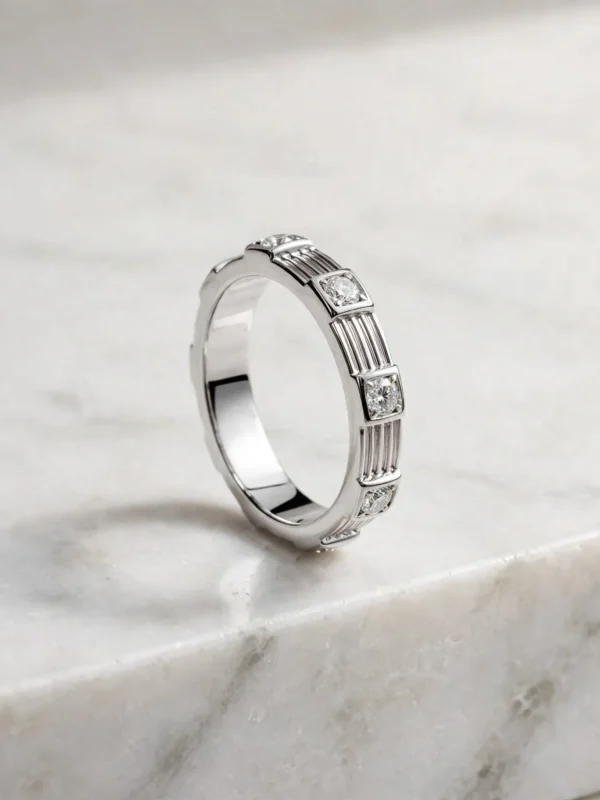 法式復古羅馬柱線戒--antique-roman-pillar-fluted-stacking-ring-027-front-view-sparkledeer.com