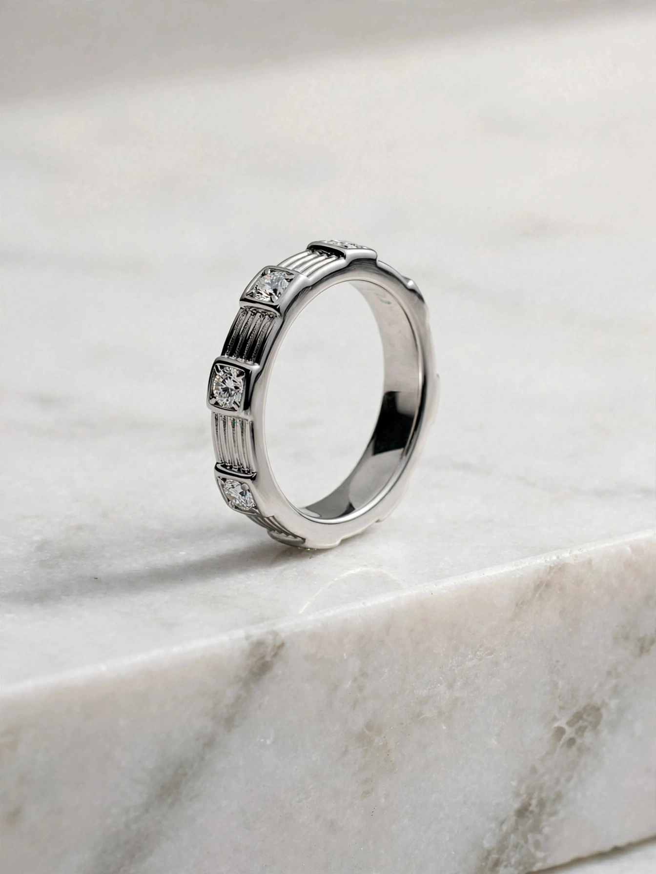 法式復古羅馬柱線戒--antique-roman-pillar-fluted-stacking-ring-027-product-view-sparkledeer.com