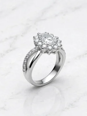 星芒花冠橢圓閃鑽戒--celestial-halo-oval-cut-split-shank-diamond-ring-024-front-view-sparkledeer.com