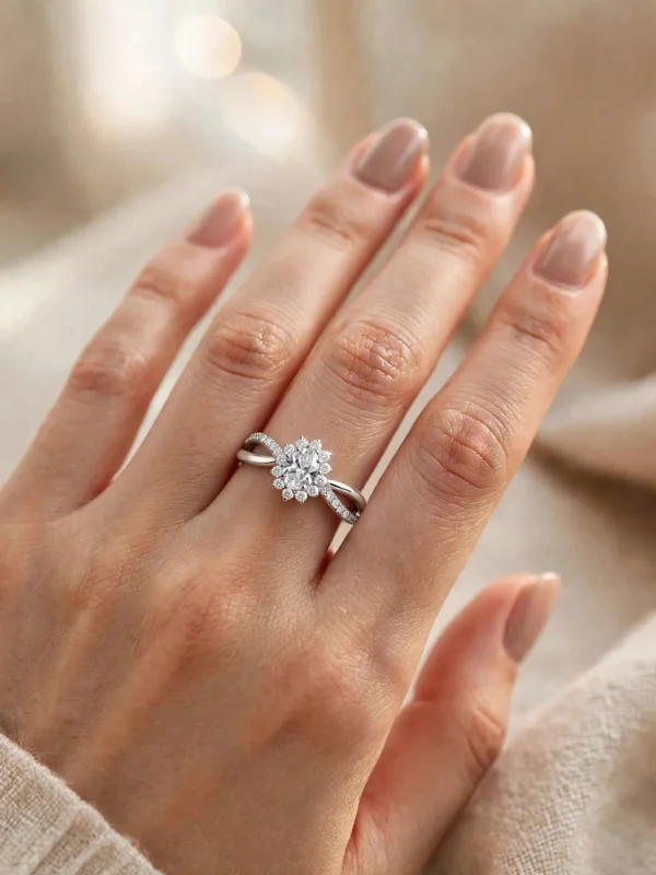 celestial-halo-oval-cut-split-shank-diamond-ring-024-model-hand-view 星芒花冠橢圓閃鑽戒--celestial-halo-oval-cut-split-shank-diamond-ring-024-model-hand-view-sparkledeer.com