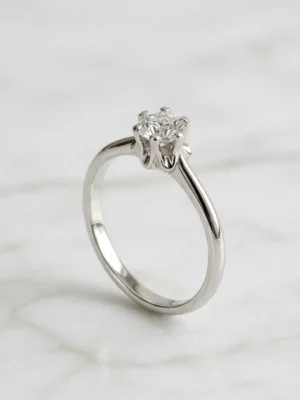 classic-crown-six-prong-solitaire-ring-005-front-view 皇冠誓約單鑽經典戒--Classic Crown Six-Prong Solitaire Ring-005-model-front-view-sparkledeer.com