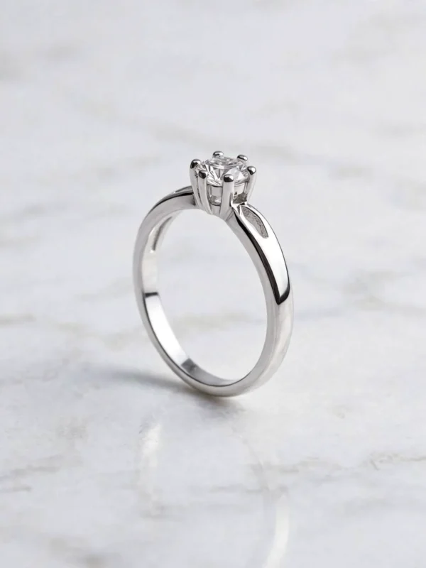 優雅極簡六爪單鑽戒--elegant-classic-six-prong-hollow-solitaire-ring-028-front-view-sparkledeer.com