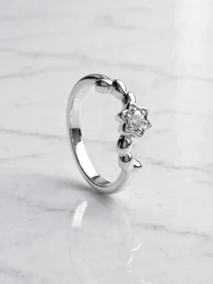 許願星閃耀戒--meteor-shower-six-point-star-milgrain-wave-ring-029-front-view-sparkledeer.com