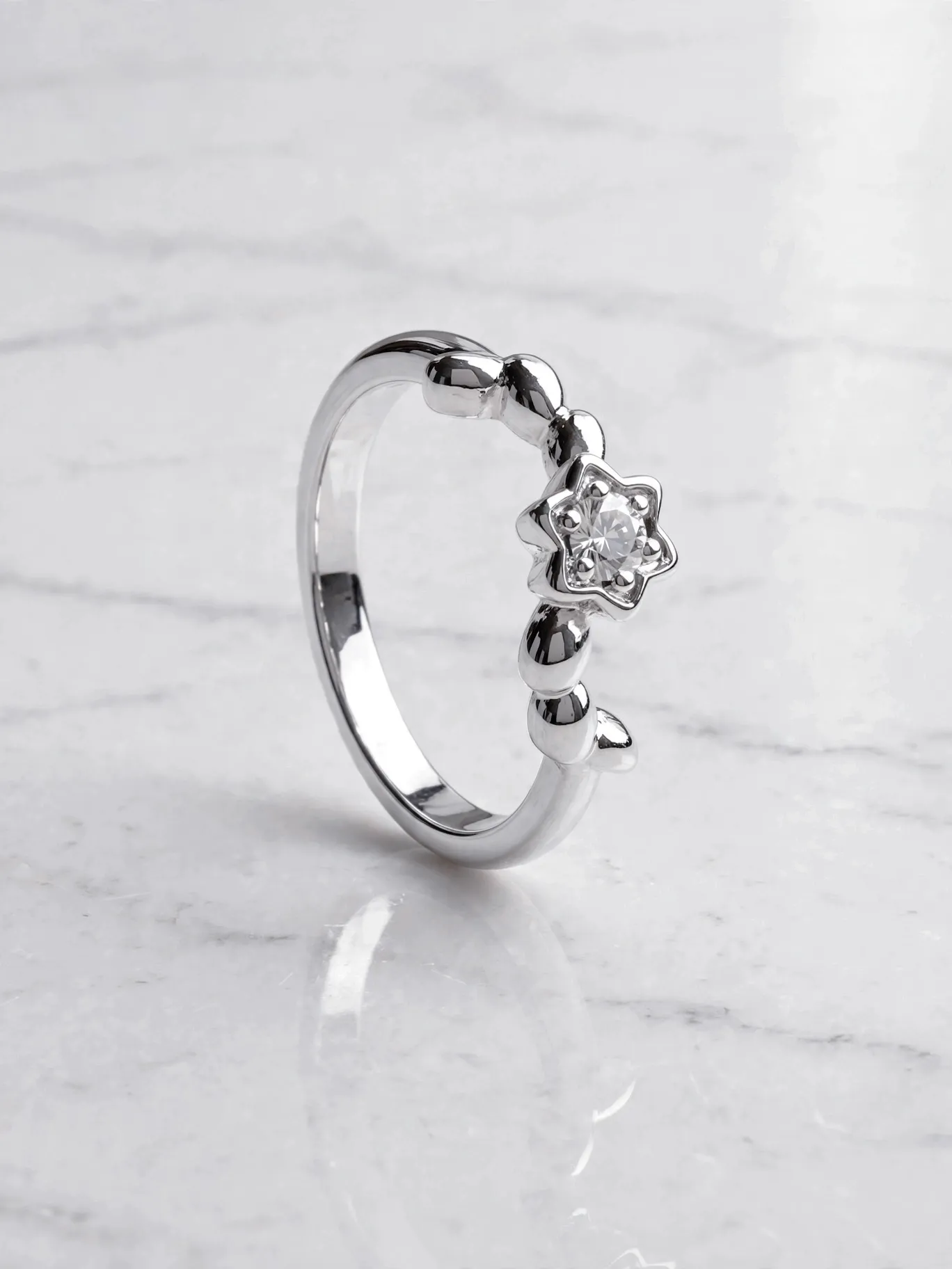 meteor-shower-six-point-star-milgrain-wave-ring-029-front-view 許願星閃耀戒--meteor-shower-six-point-star-milgrain-wave-ring-029-front-view-sparkledeer.com