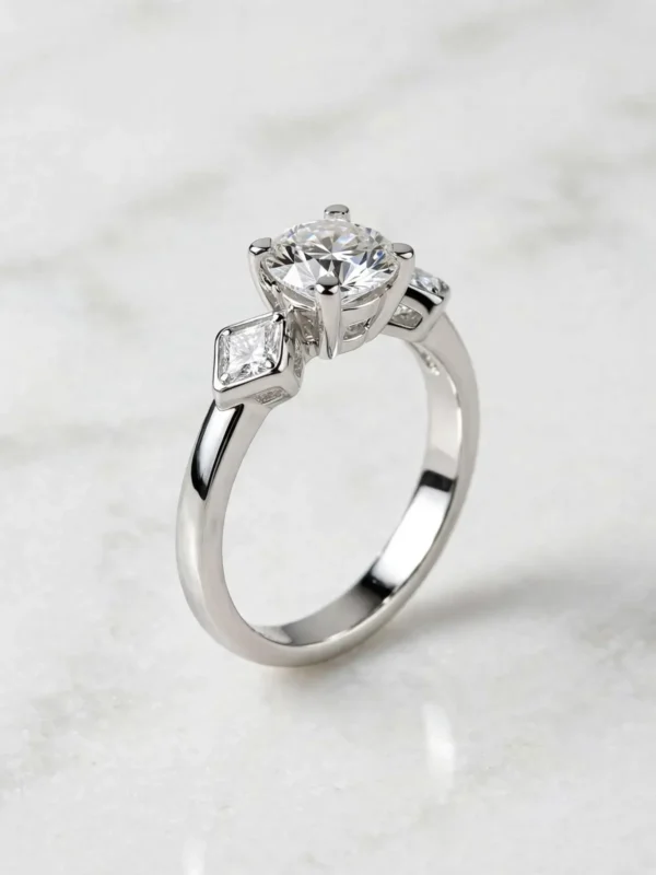 modern-architectural-princess-cut-accent-diamond-ring-026-front-view 耀眼奢華幾何單鑽戒--modern-architectural-princess-cut-accent-diamond-ring-026-front-view-sparkledeer.com