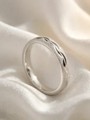 stardust-matte-silver-wave-ring-001-front-view 浮光星塵磨砂銀戒---stardust-matte-silver-wave-ring-001-front-view-sparkledeer.com