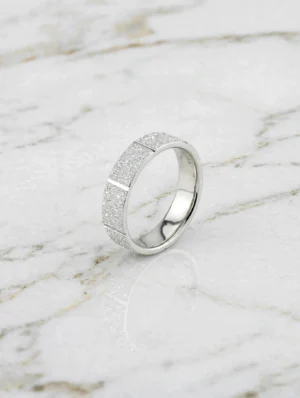 textured-frosted-stardust-wide-band-couple-ring-012-front-view 時光微痕星塵質感寬戒--textured-frosted-stardust-wide-band-couple-ring-012-front-view-sparkledeer.com