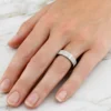 時光微痕星塵質感寬戒--textured-frosted-stardust-wide-band-couple-ring-012-model-hand-view-sparkledeer.com
