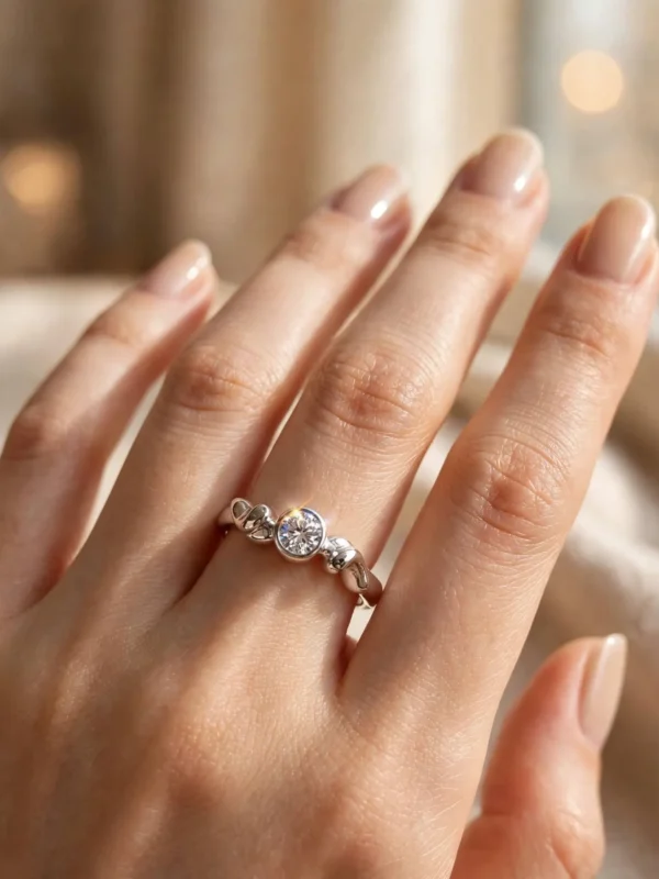 twisted-interlocking-bezel-solitaire-ring-017-model-hand-view 璀璨交纏包鑲單鑽戒--twisted-interlocking-bezel-solitaire-ring-017-model-hand-view-sparkledeer.com