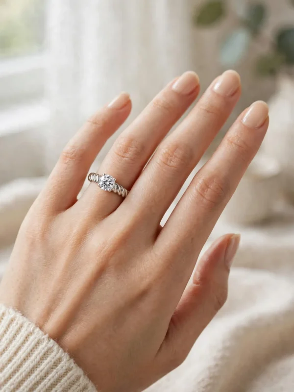 vintage-twisted-rope-solitaire-ring-022-model-hand-view 耀眼閃眸麻花扭繩鑽戒--vintage-twisted-rope-solitaire-ring-022-model-hand-view-sparkledeer.com
